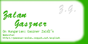 zalan gaszner business card